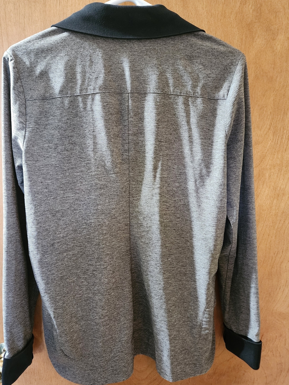 Athleta Grey Heather Full-Zip Jacket with Black Trim - Picture 3 of 3